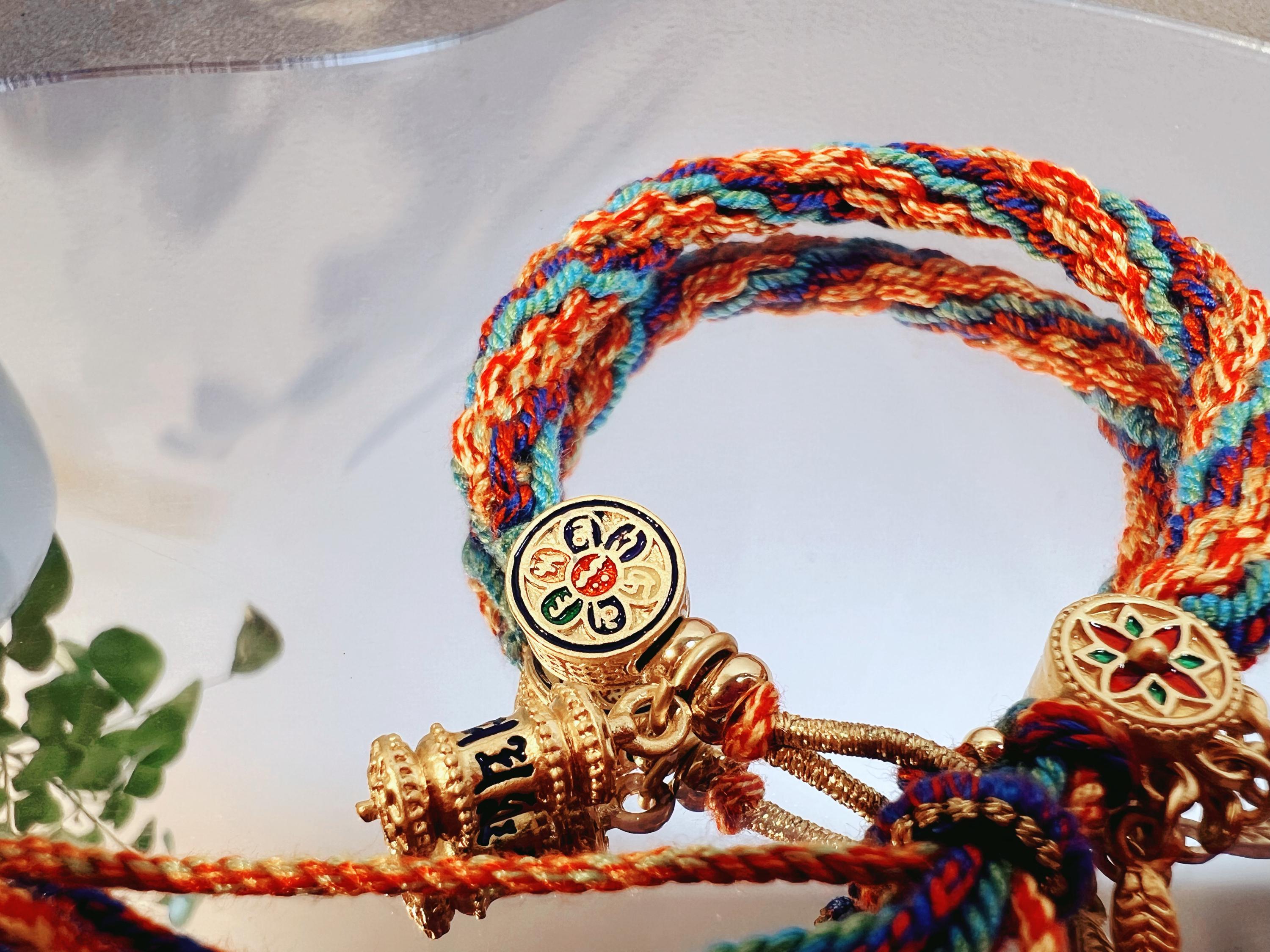 Handcrafted Tibetan Bracelet with Gold Beads, Made to Order