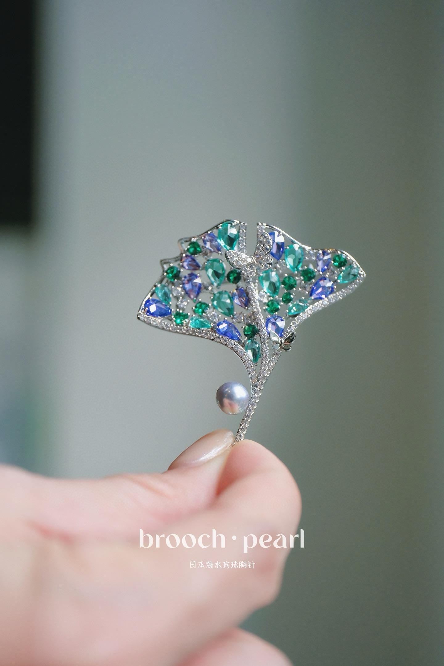 Green-Purple Zircon Micro-Pave with 6-7mm Japanese Akoya Pearl