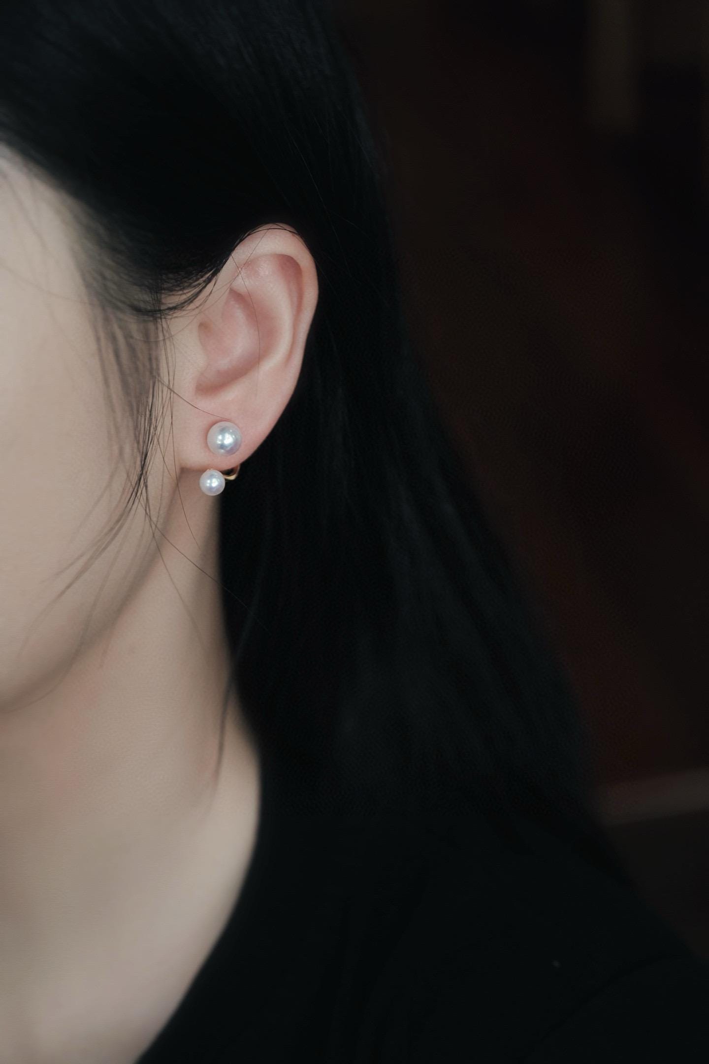 Dual-Wear Pearl Stud Earrings | 5-8mm S925 Silver White Pink Luster