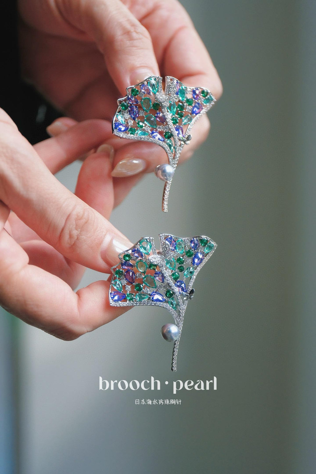 Green-Purple Zircon Micro-Pave with 6-7mm Japanese Akoya Pearl