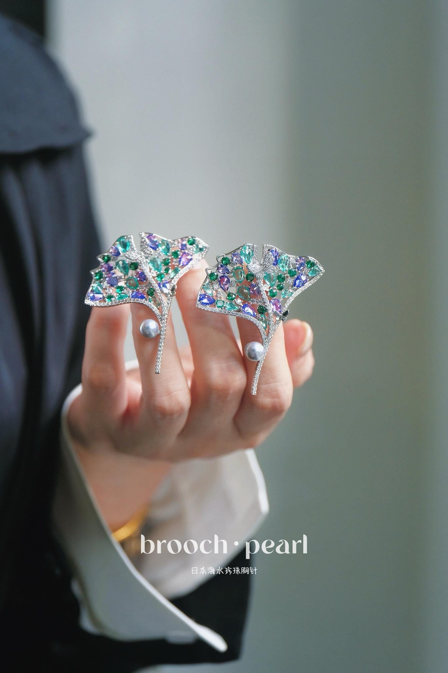 Green-Purple Zircon Micro-Pave with 6-7mm Japanese Akoya Pearl