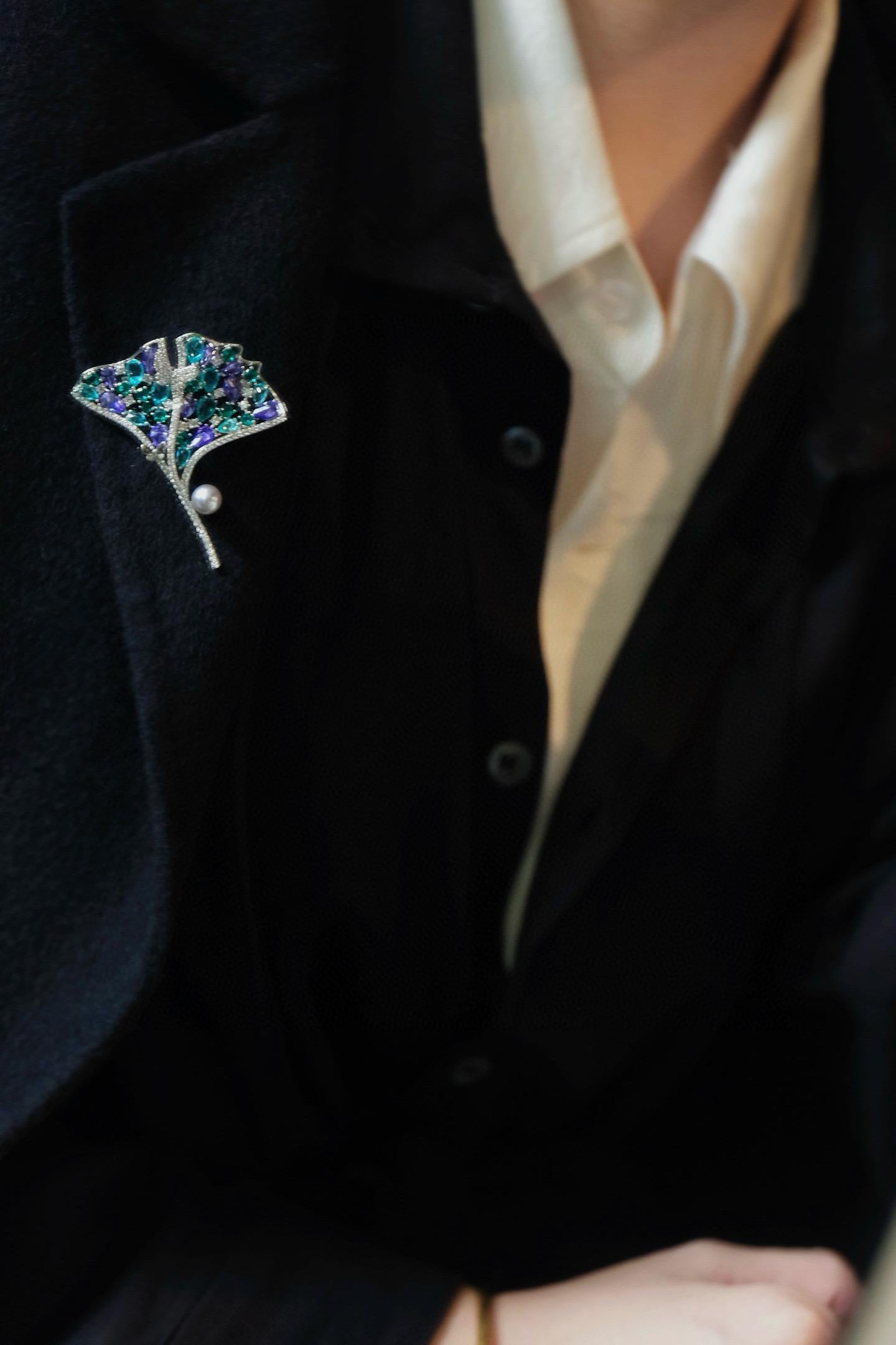 Green-Purple Zircon Micro-Pave with 6-7mm Japanese Akoya Pearl