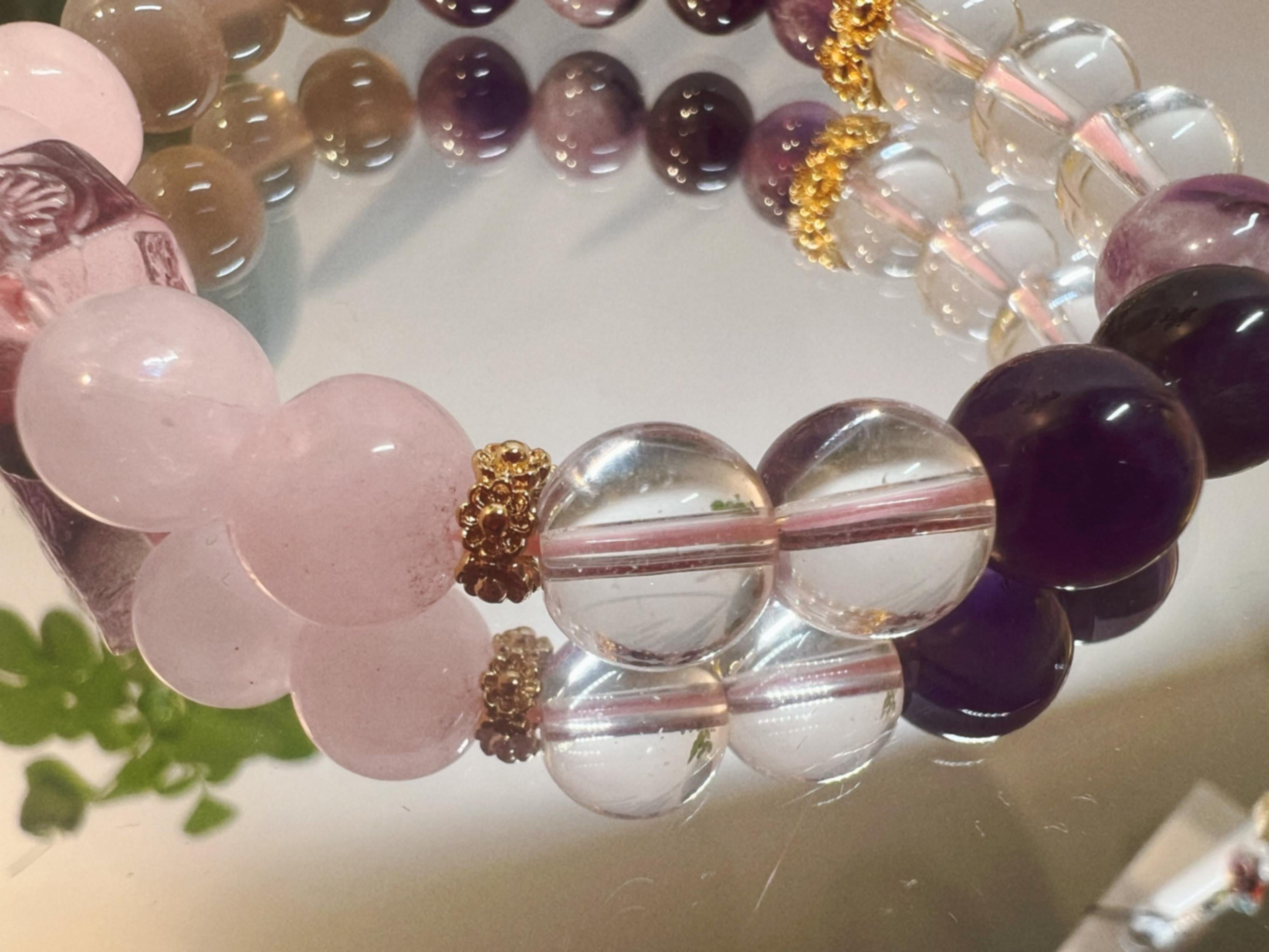 Handmade Crystal Healing Bracelet | Amethyst, Rose Quartz, Clear Quartz