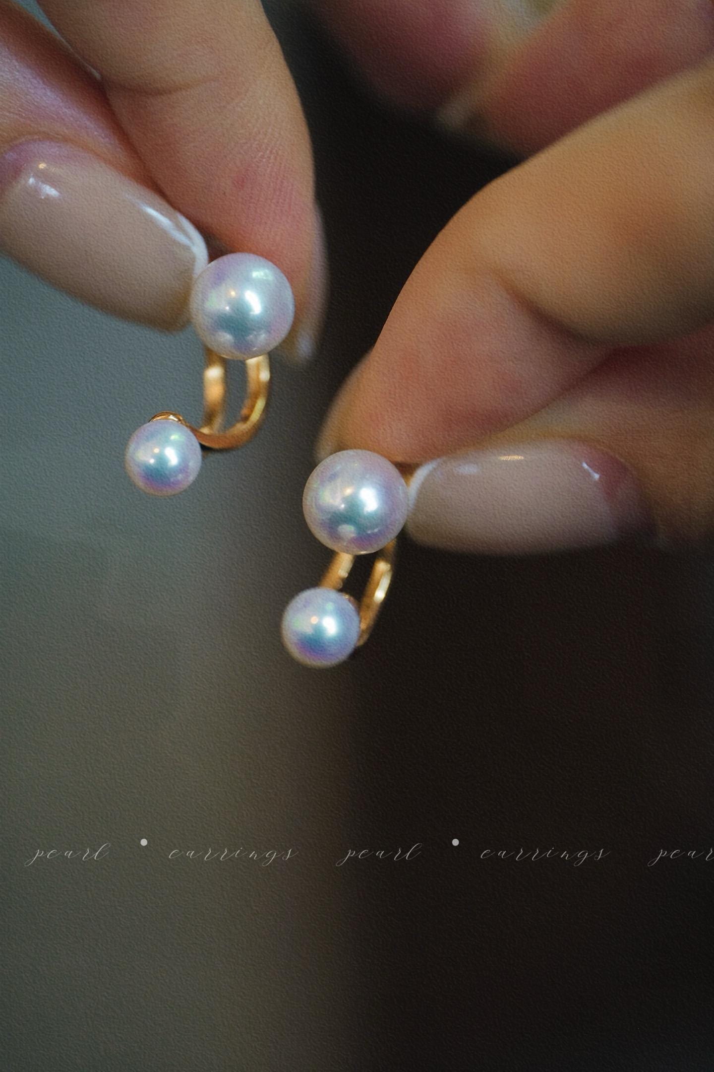 Dual-Wear Pearl Stud Earrings | 5-8mm S925 Silver White Pink Luster