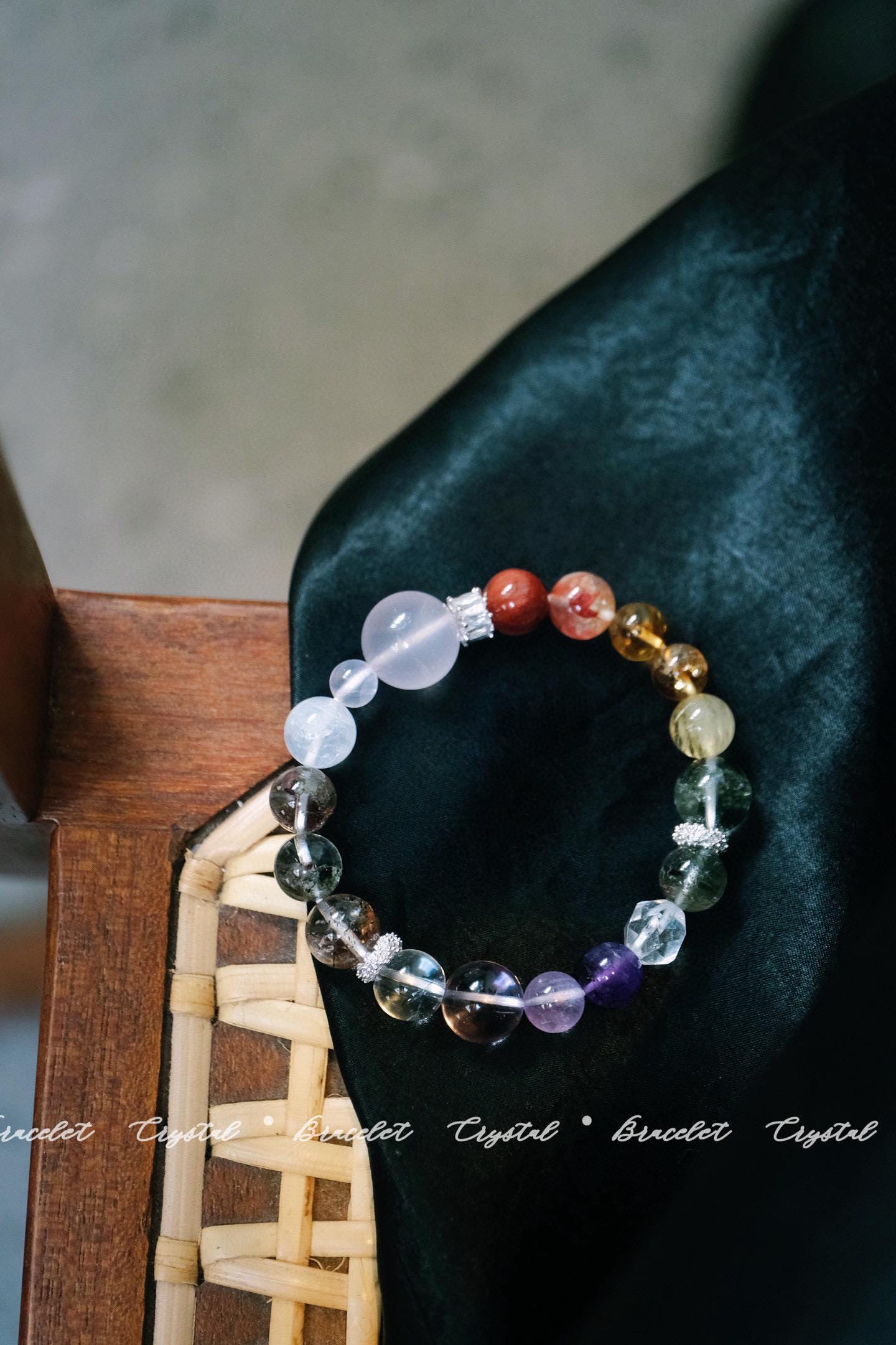 Rainbow Chakra Crystal Bracelet | Mixed Natural Gemstone Stack