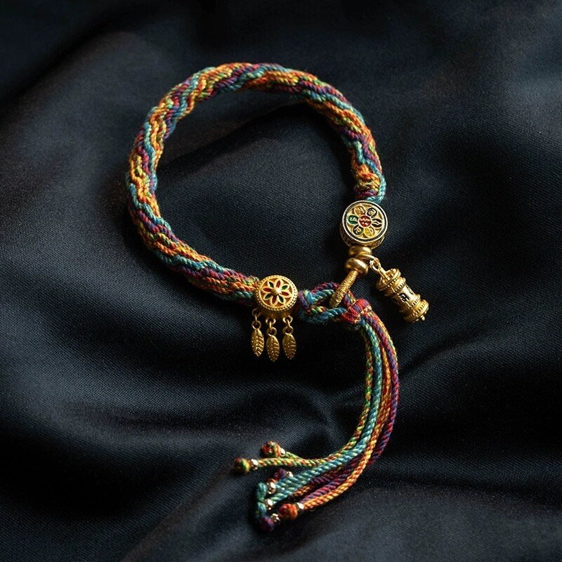 Handcrafted Tibetan Bracelet with Gold Beads, Made to Order