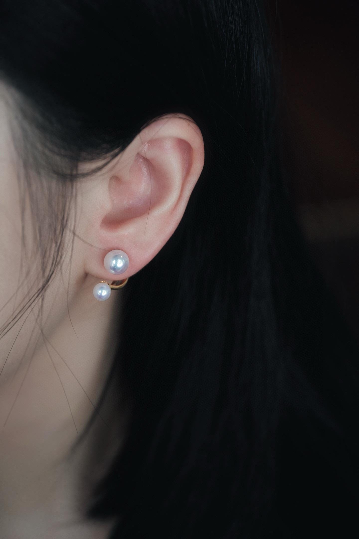 Dual-Wear Pearl Stud Earrings | 5-8mm S925 Silver White Pink Luster