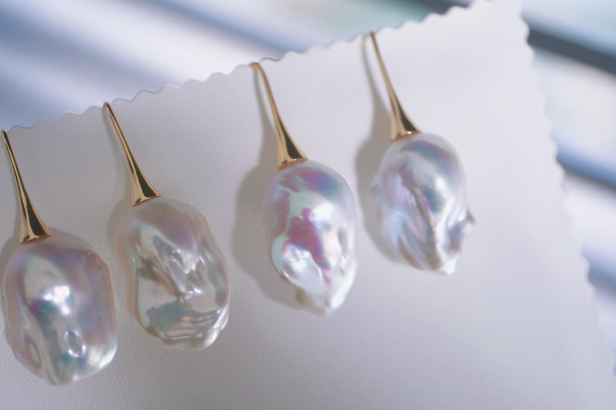 Tulip Baroque Pearl Earrings | 15-17mm Sterling Silver Gold-Plated