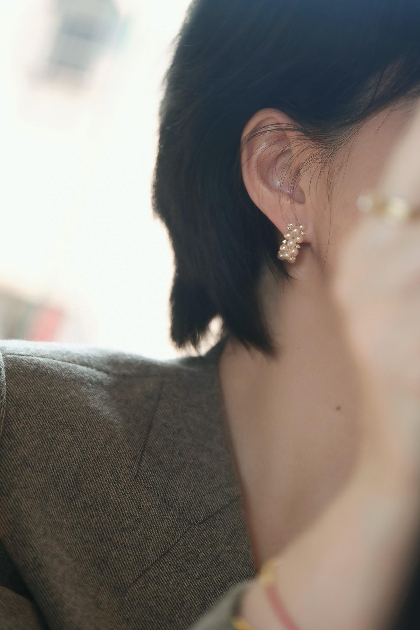 Champagne Gold Natural Pearl Earrings