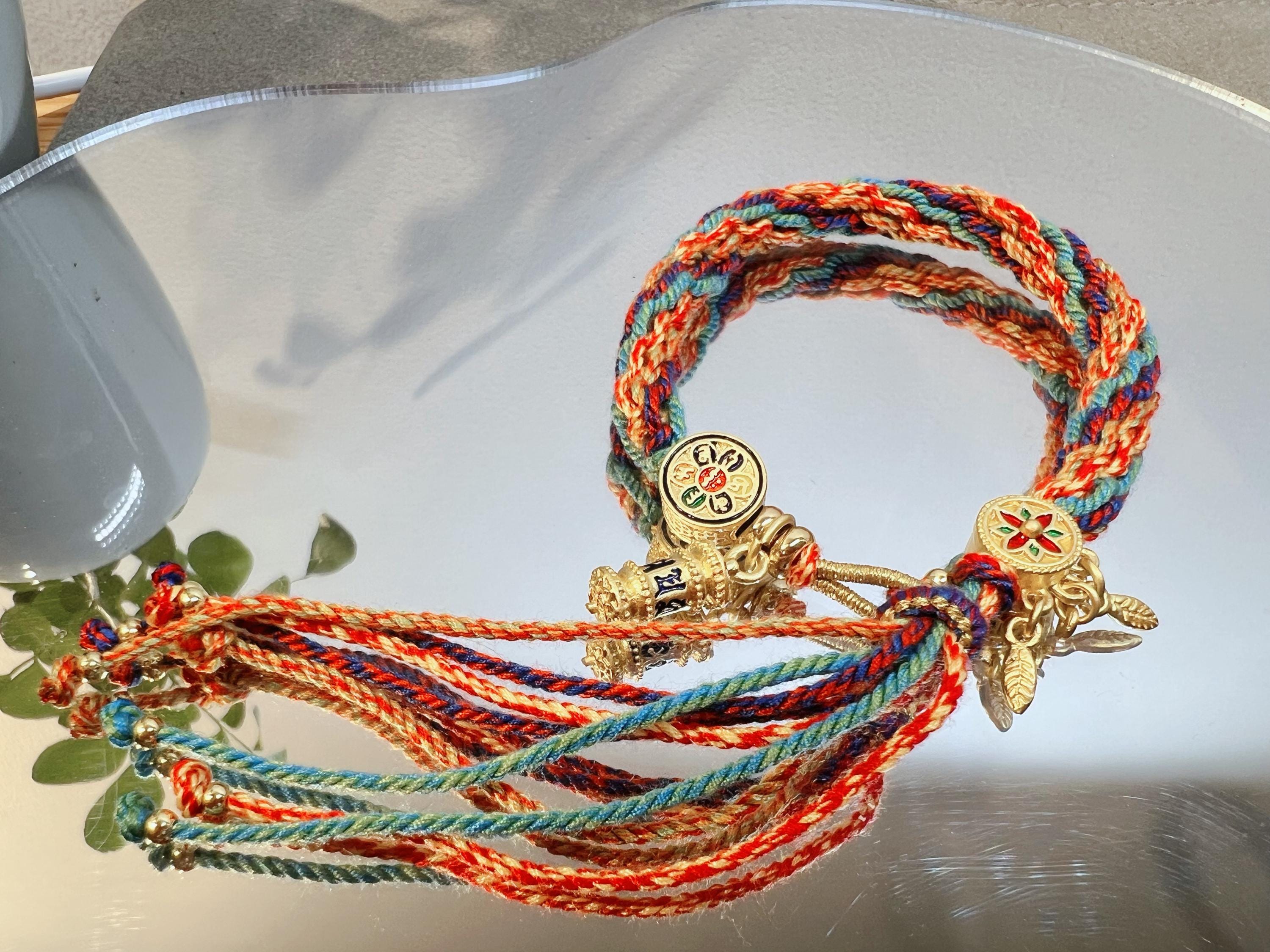 Handcrafted Tibetan Bracelet with Gold Beads, Made to Order