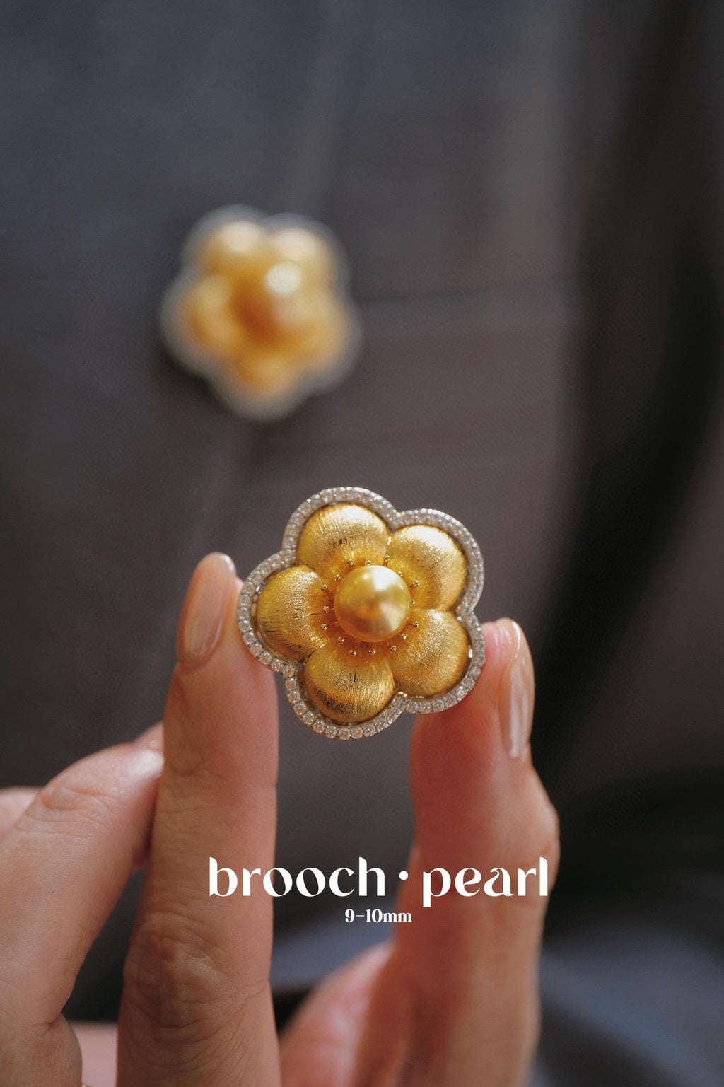 Natural Saltwater Golden Pearl Camellia Brooch - Autumn & Winter Exclusive