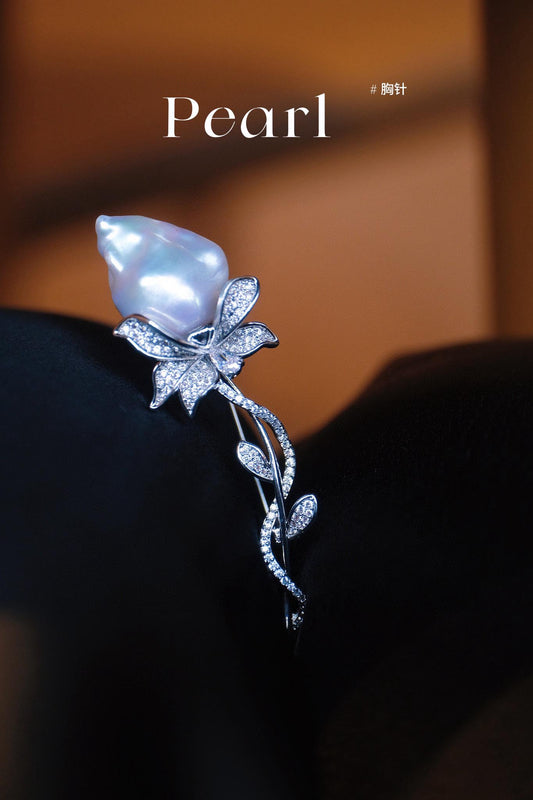 Blooming Rose Baroque Pearl Brooch | One-of-a-Kind Natural Baroque Pearls
