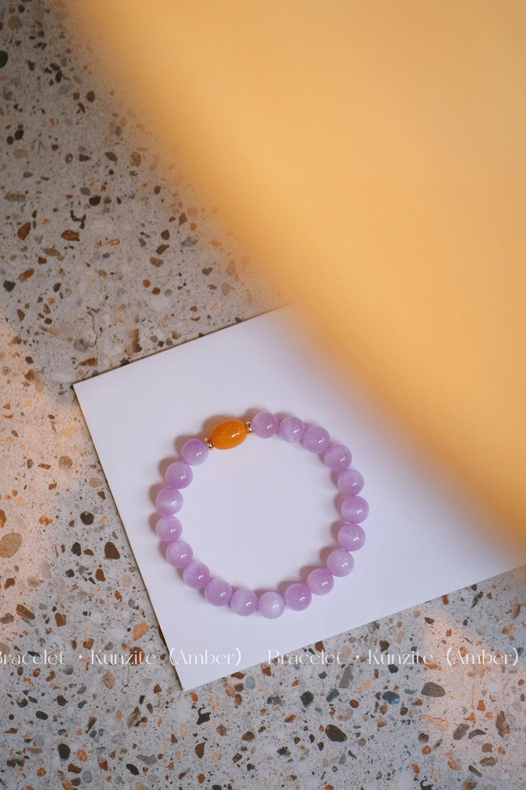 Purple Kunzite Bracelet | Lavender Crystal & Beeswax Accent