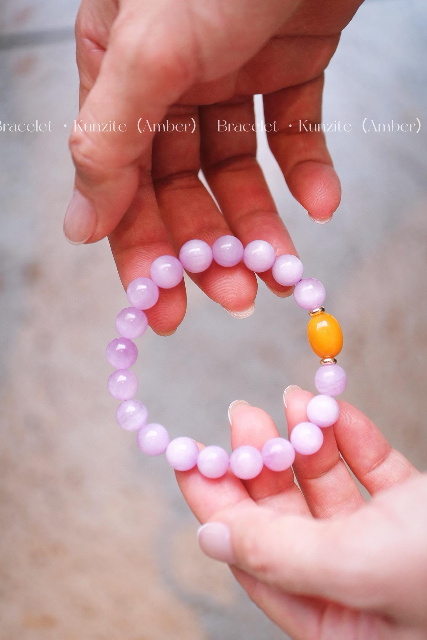 Purple Kunzite Bracelet | Lavender Crystal & Beeswax Accent