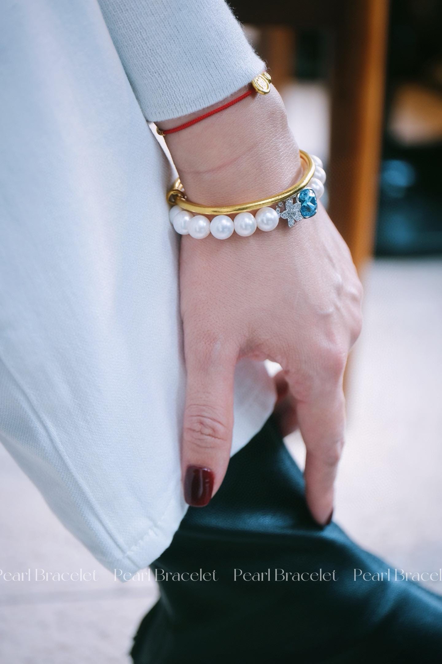 Natural Pearl Bracelet | 8-9mm Round Luminous Pearls