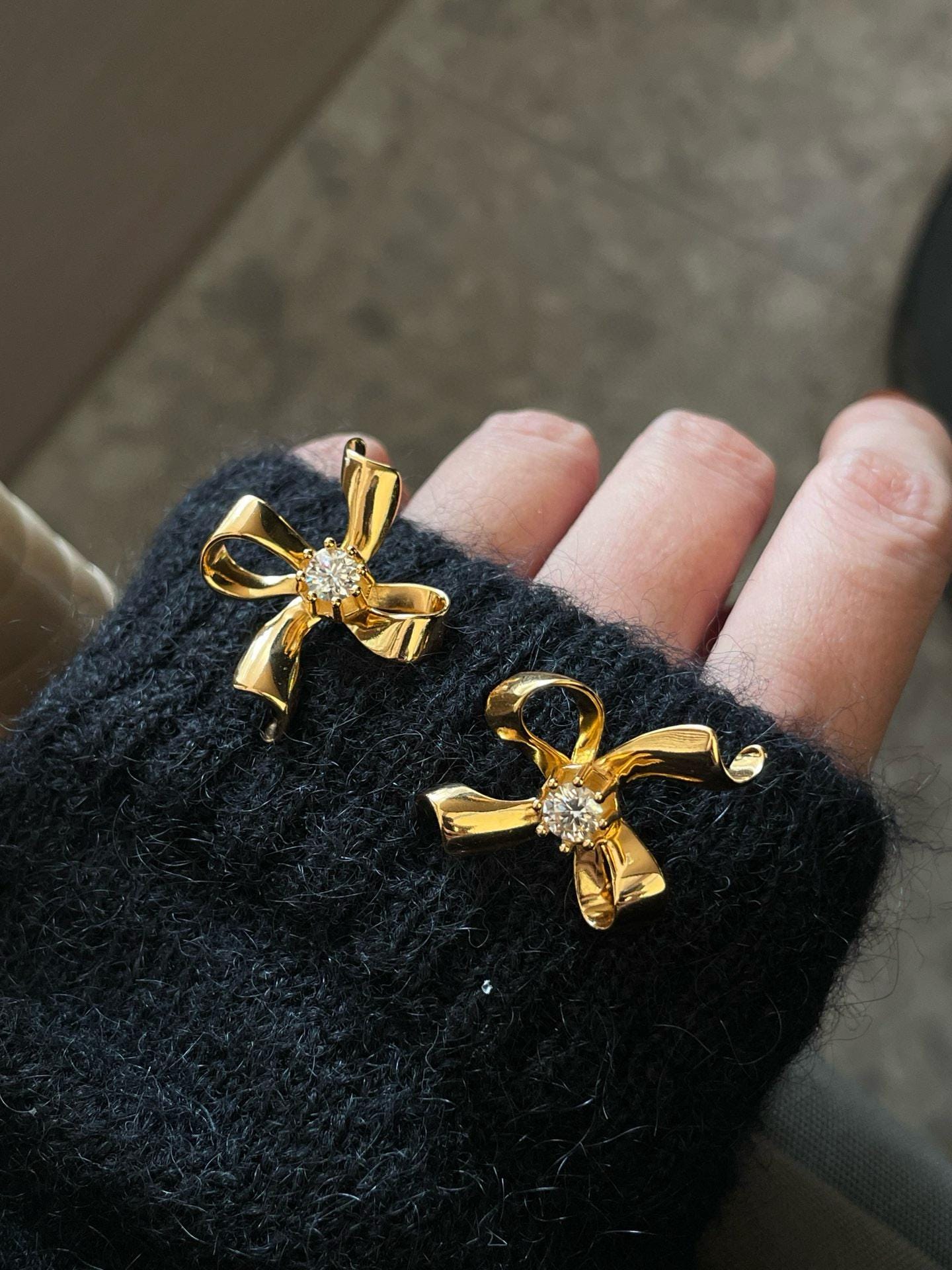 Moissanite Stud Earrings | 1ct Pair Sterling Silver Gold-Plated