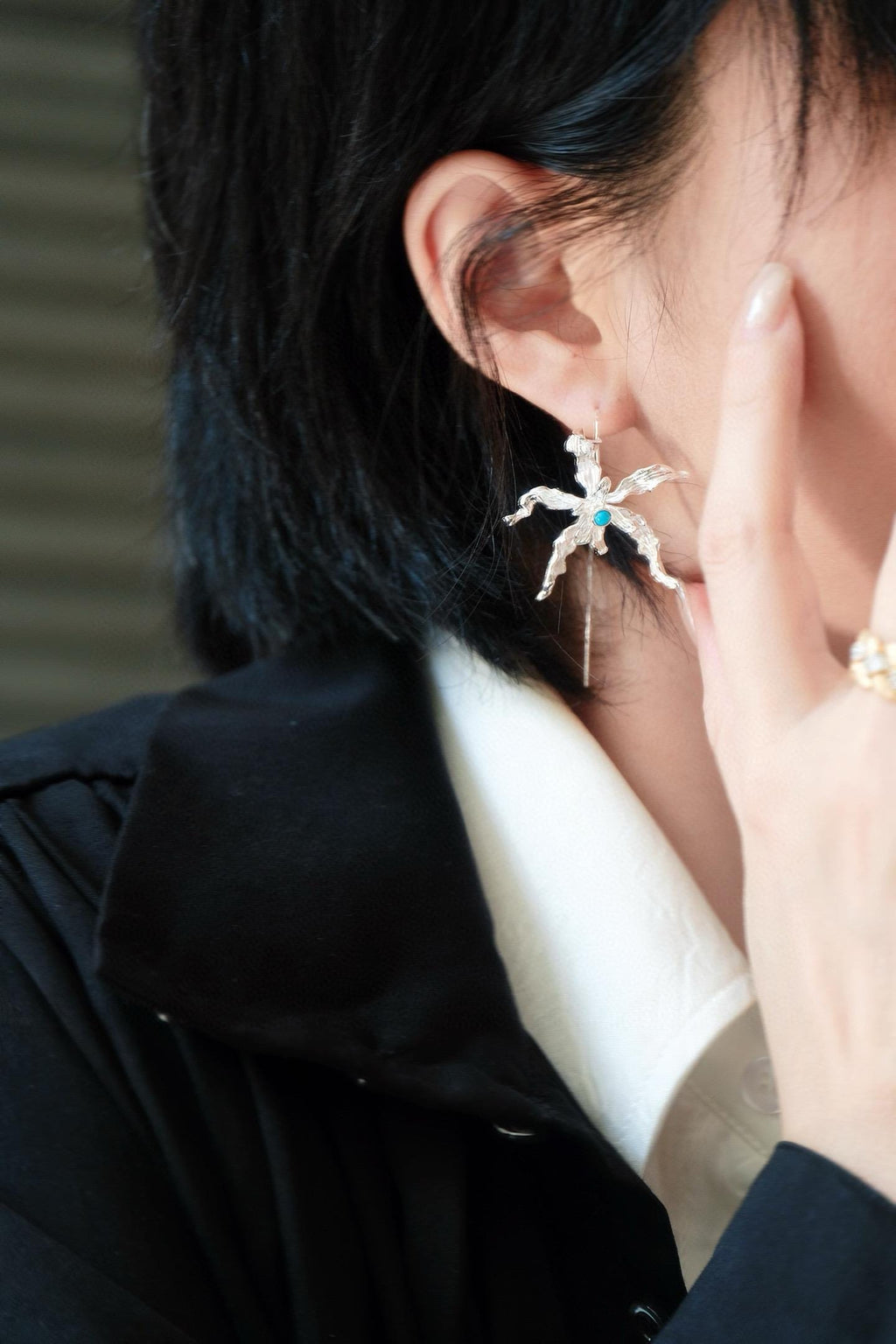 Van Gogh Iris Earrings | S925 Silver Sleeping Beauty Turquoise
