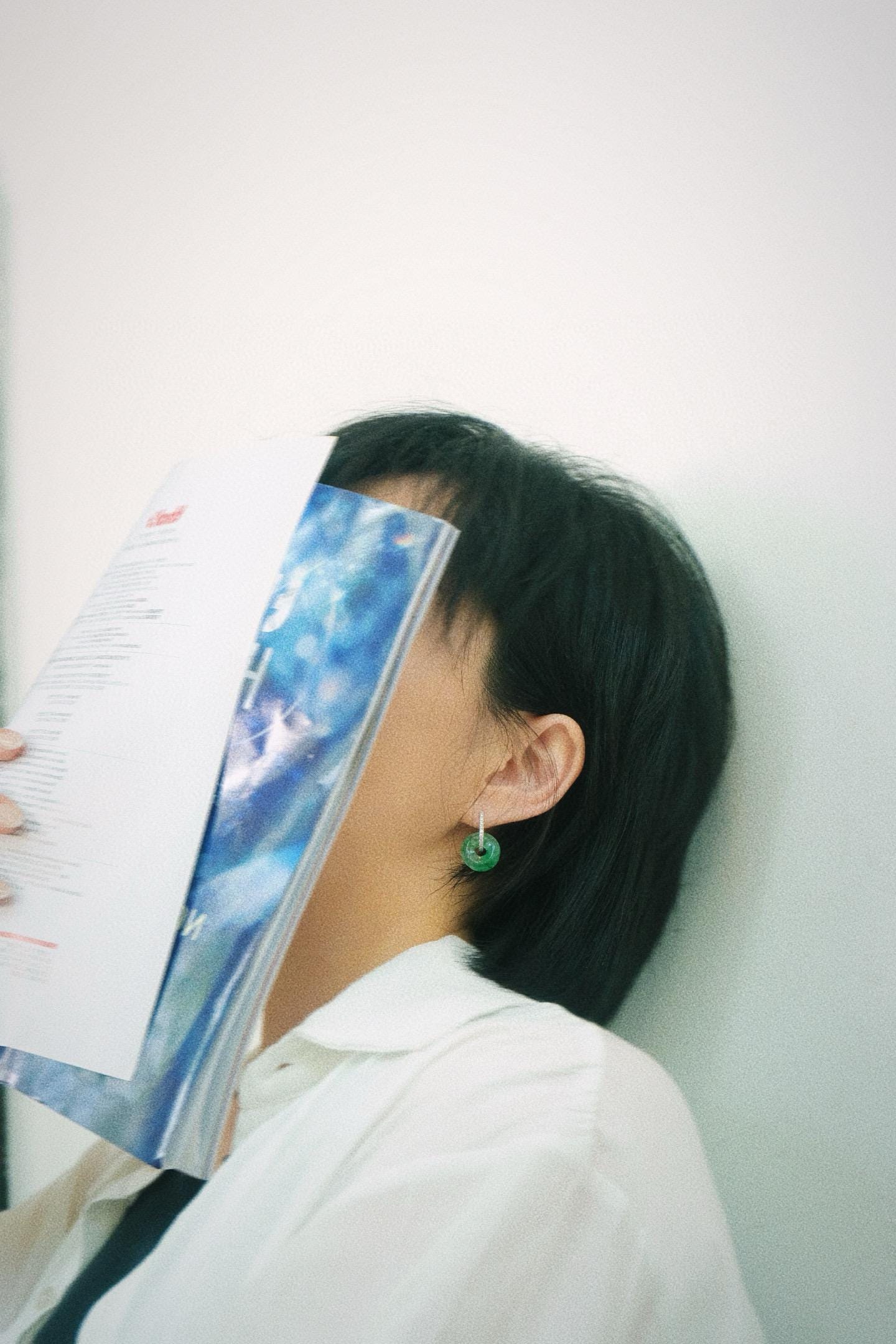 Ice-Floating African Jade Huggie Earrings | 15mm S925 Silver Zircon Minimalist