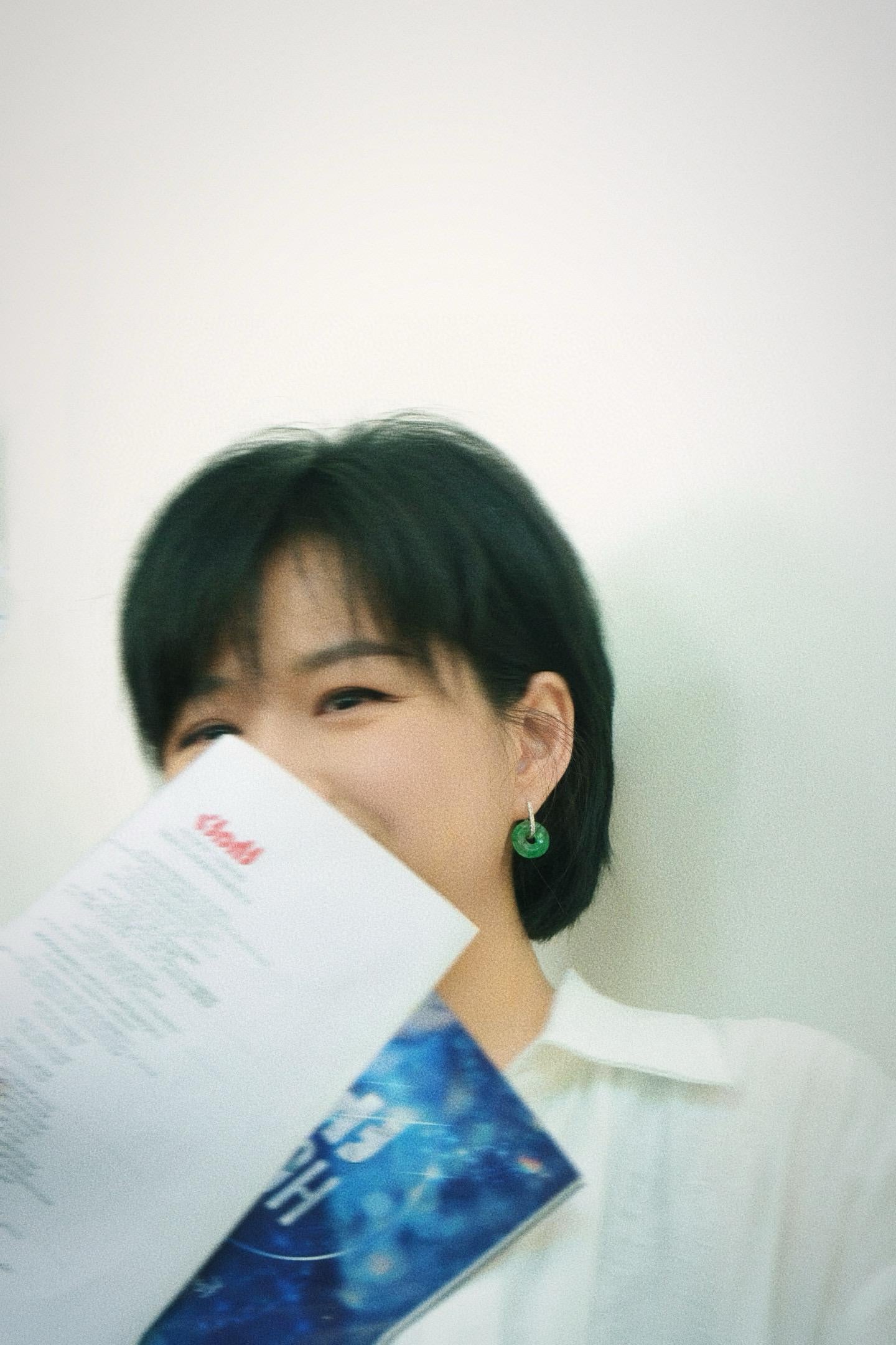 Ice-Floating African Jade Huggie Earrings | 15mm S925 Silver Zircon Minimalist