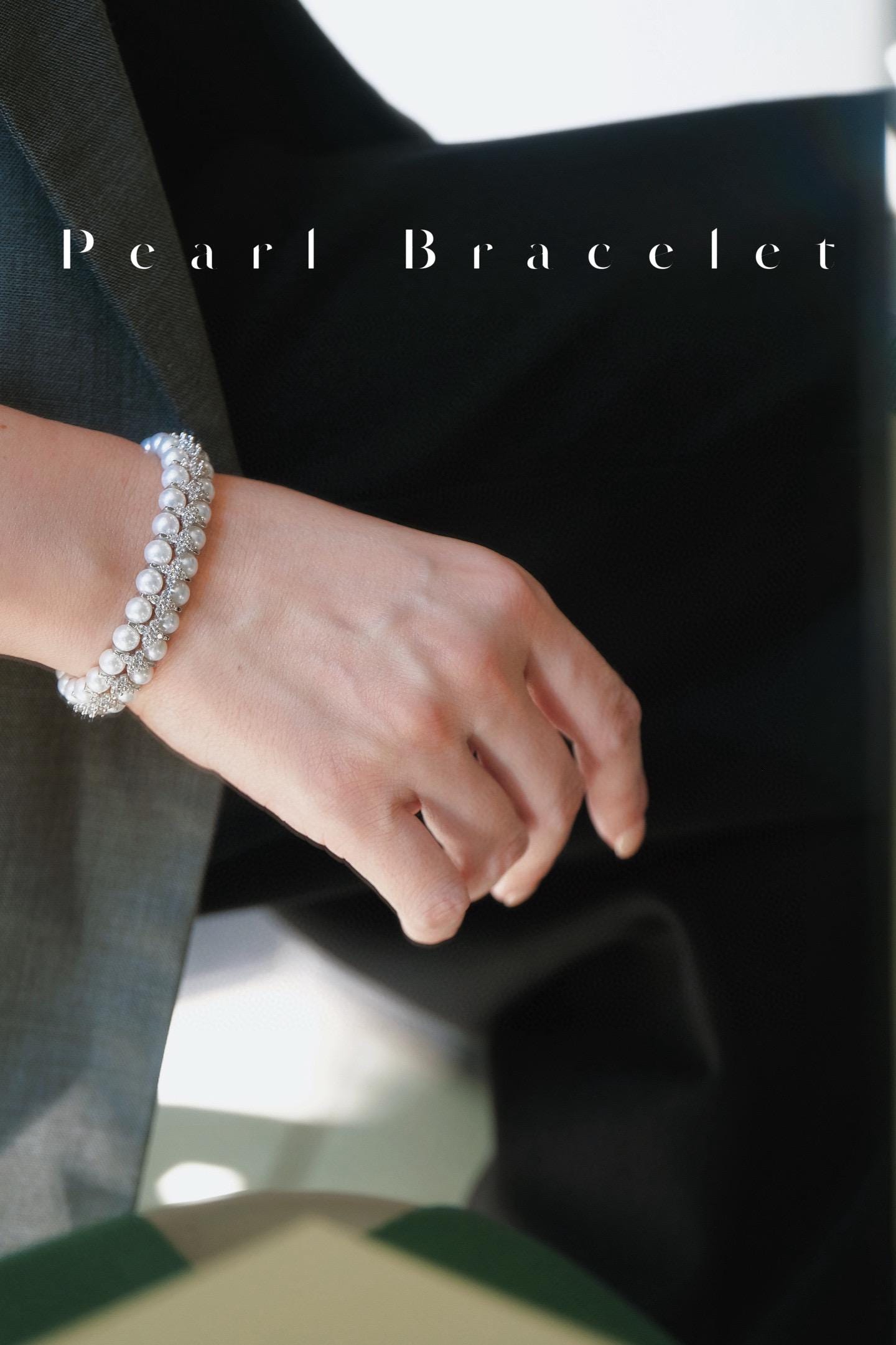 Vintage Double-Layer Pearl Bracelet | 6-7mm Natural Freshwater Pearl