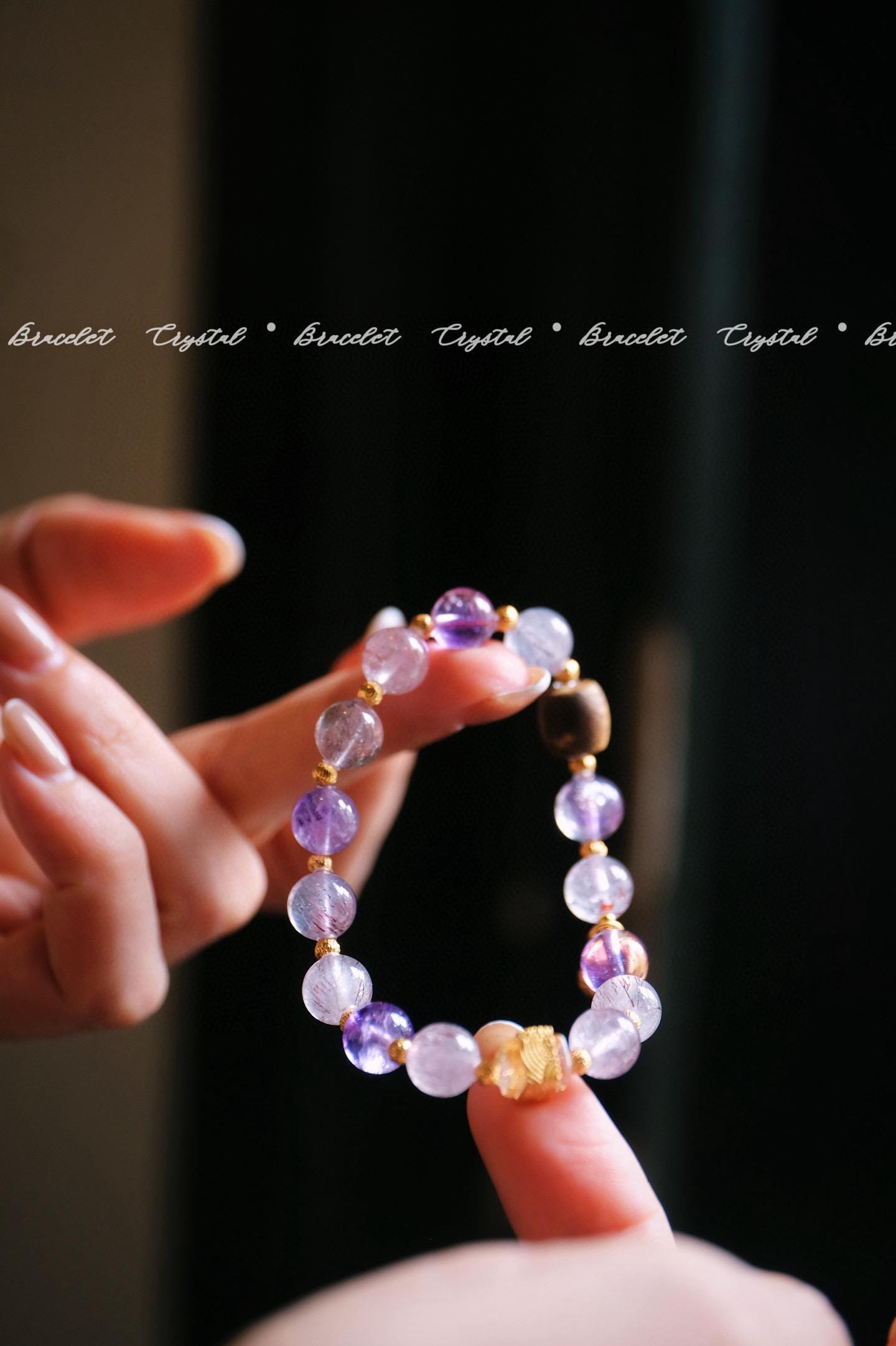 Super Seven Crystal Bracelet | 8.5-9mm Sterling Silver Wood