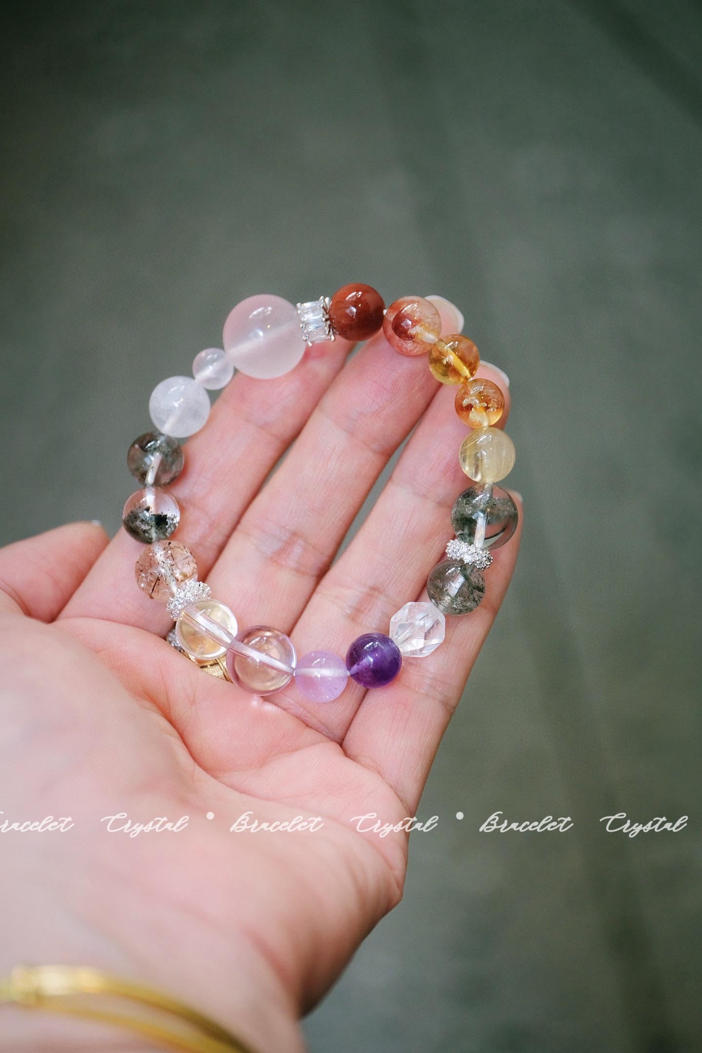 Rainbow Chakra Crystal Bracelet | Mixed Natural Gemstone Stack
