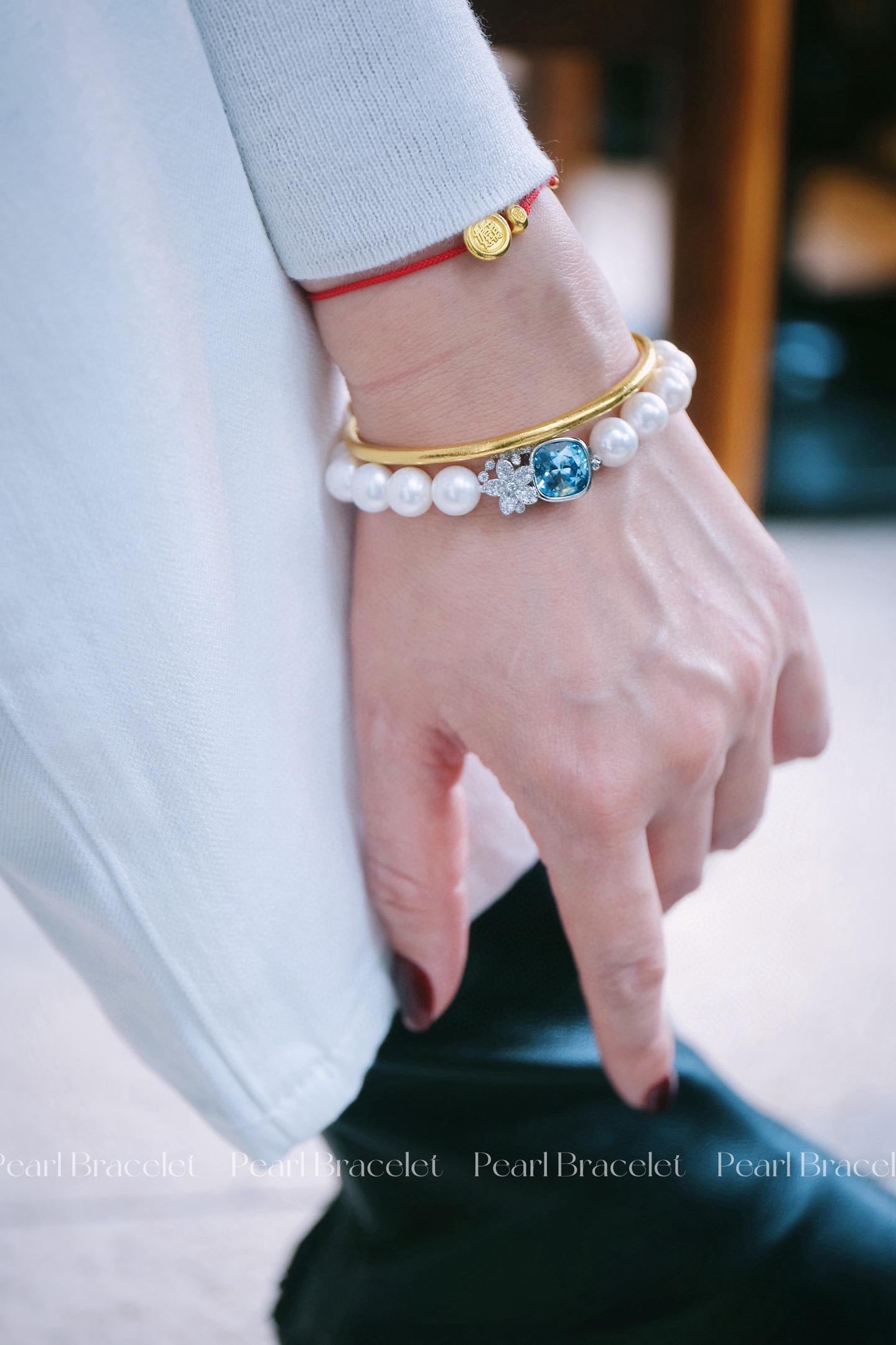 Natural Pearl Bracelet | 8-9mm Round Luminous Pearls