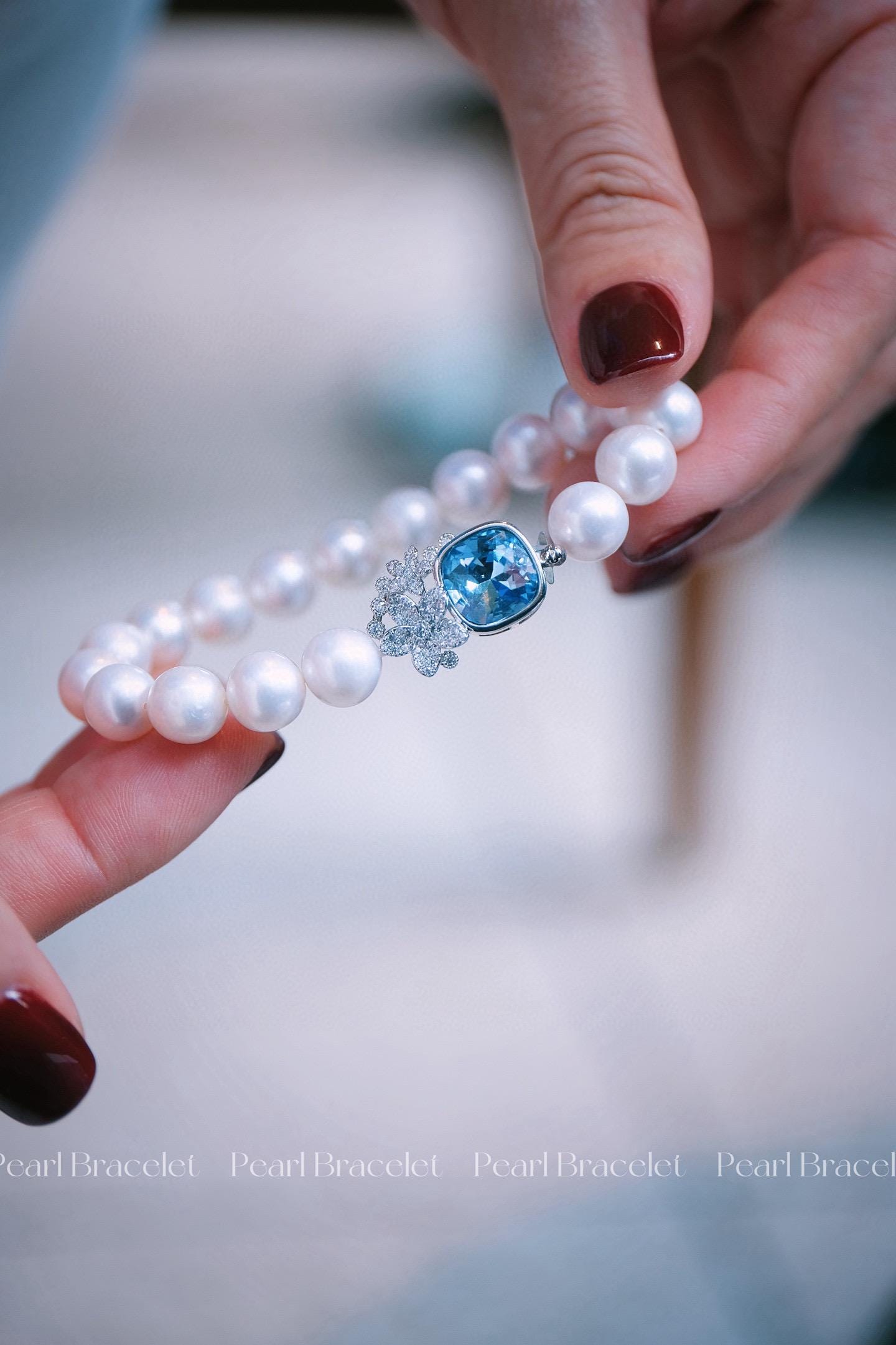 Natural Pearl Bracelet | 8-9mm Round Luminous Pearls