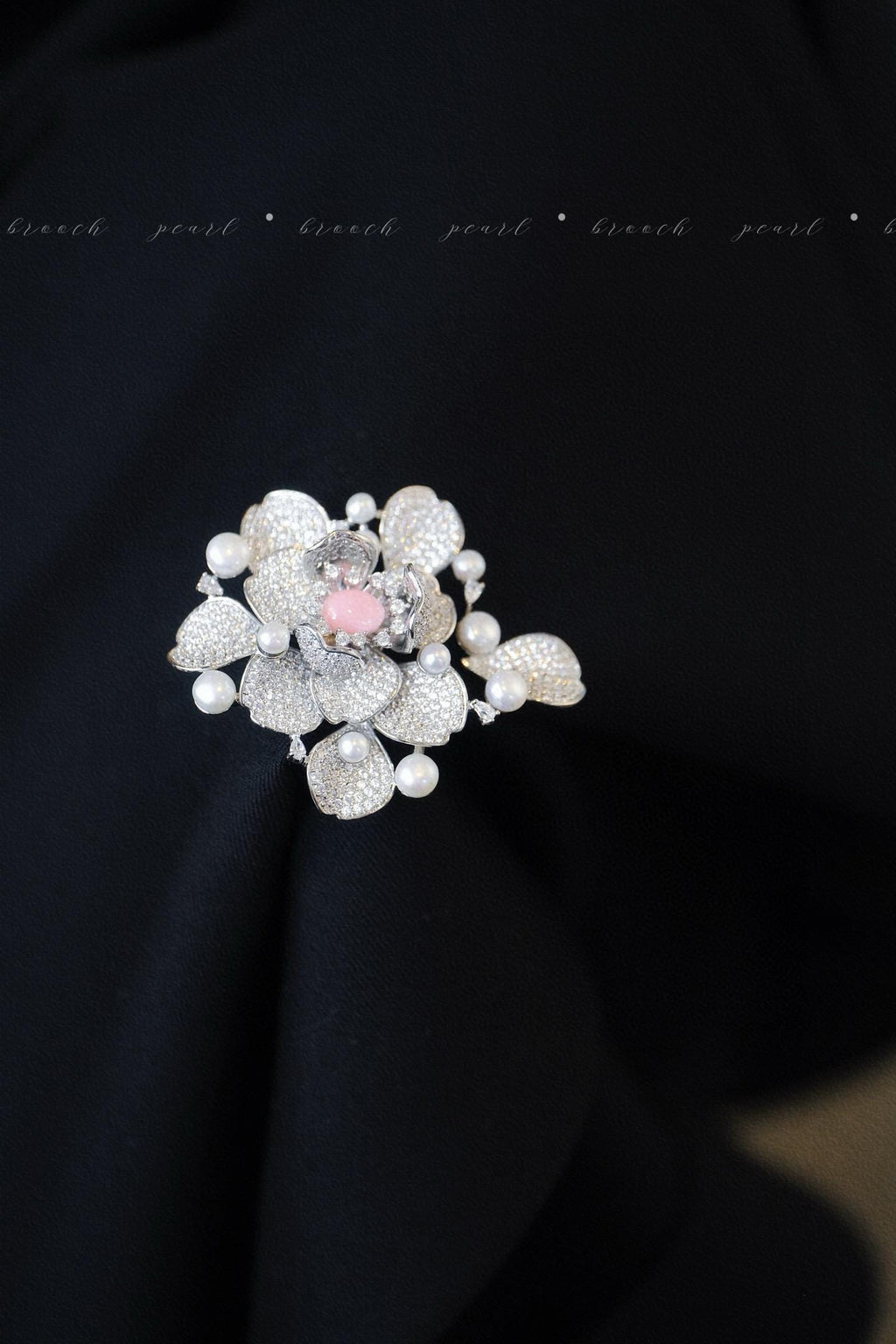 Blooming Floral Brooch | Natural Pearl Zircon Pin