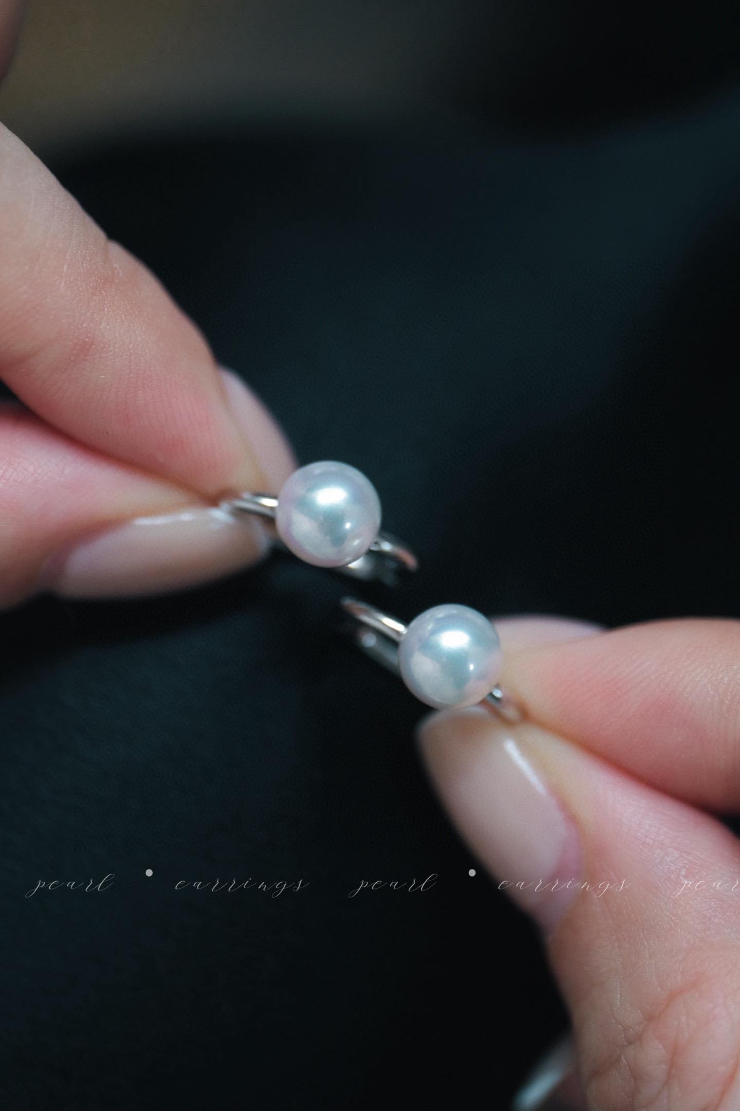 Round-Square French Ear Buckles | 7.5-8mm Freshwater Pearl S925 Silver Earrings