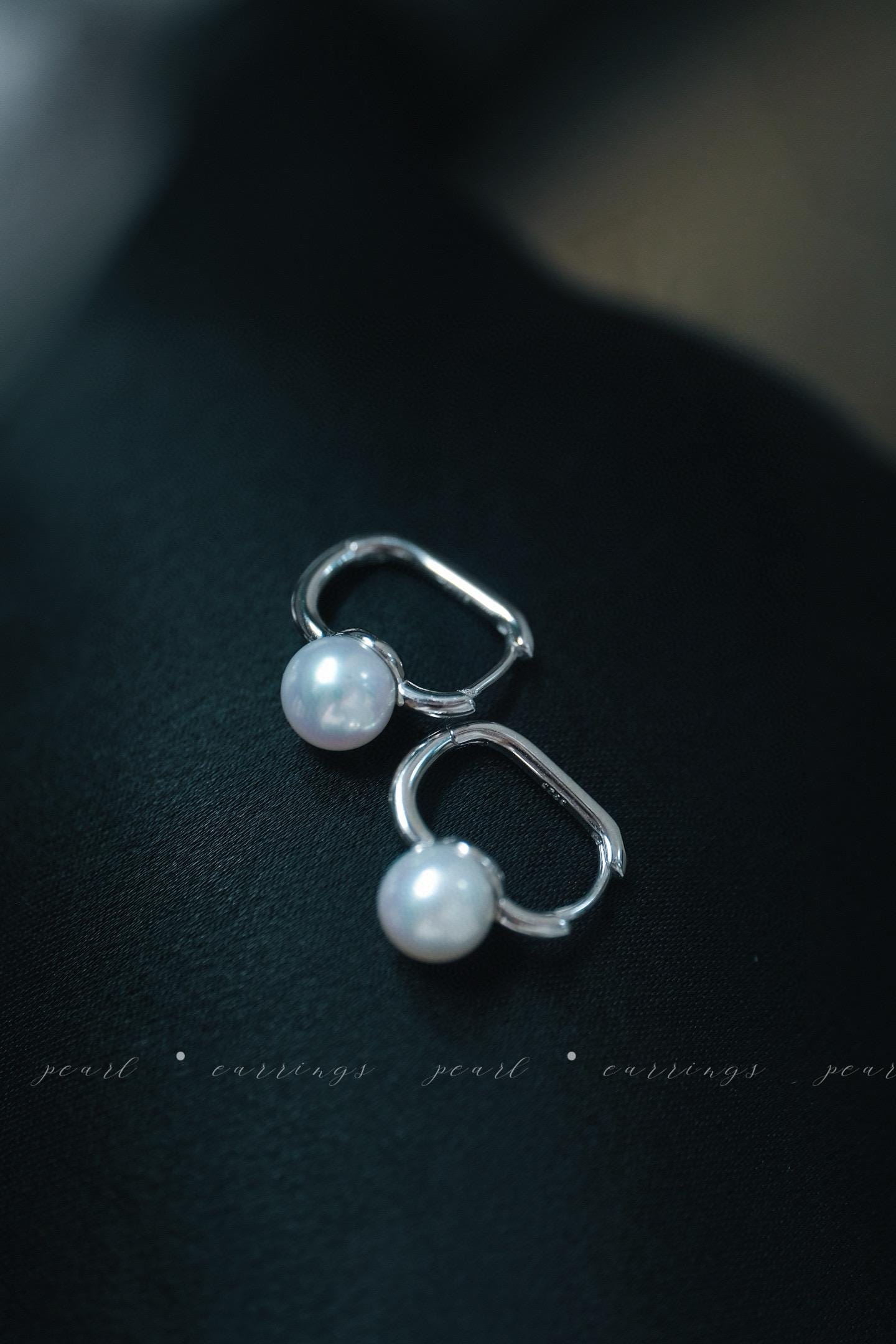 Round-Square French Ear Buckles | 7.5-8mm Freshwater Pearl S925 Silver Earrings