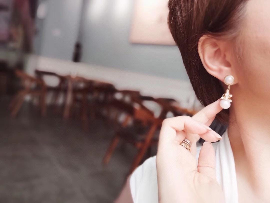 Handmade Baroque Pearl Earrings | 14K Gold-Filled Natural Pearl Dangles