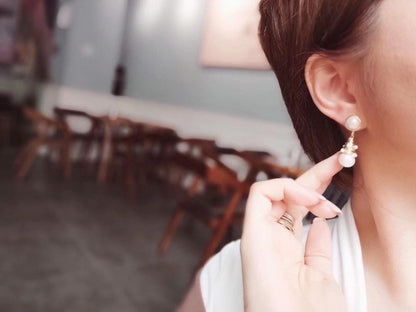Handmade Baroque Pearl Earrings | 14K Gold-Filled Natural Pearl Dangles