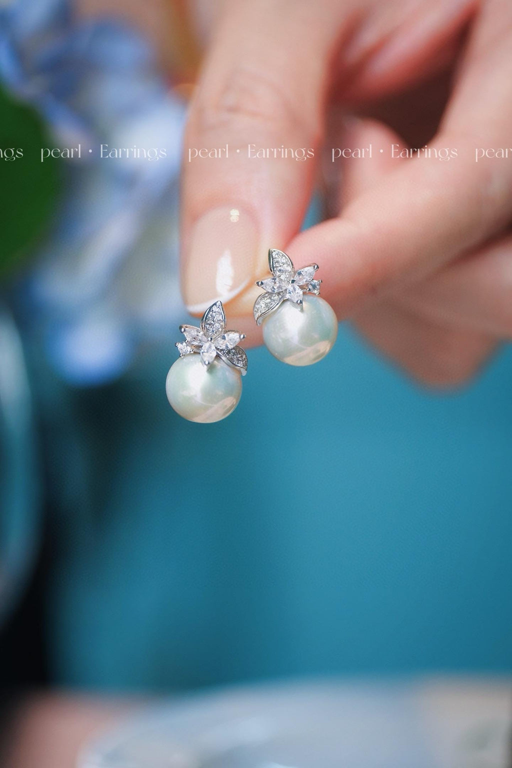 Edison Pearl Stud Earrings | 10-11mm Natural Pearl Zircon