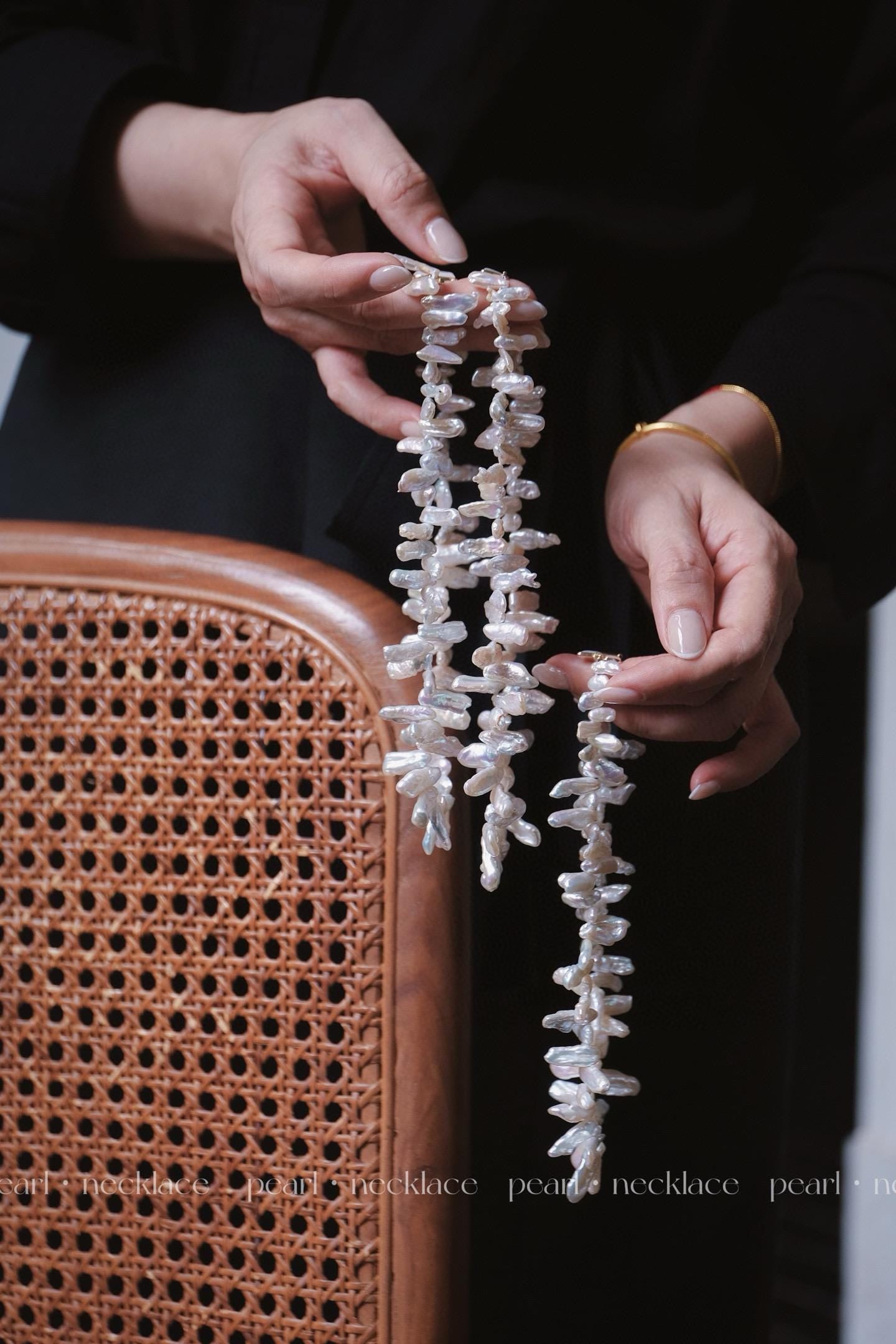 Individuality & Freedom Baroque Pearl Necklace | 42cm Pink Iridescent Mother of Pearl Butterfly