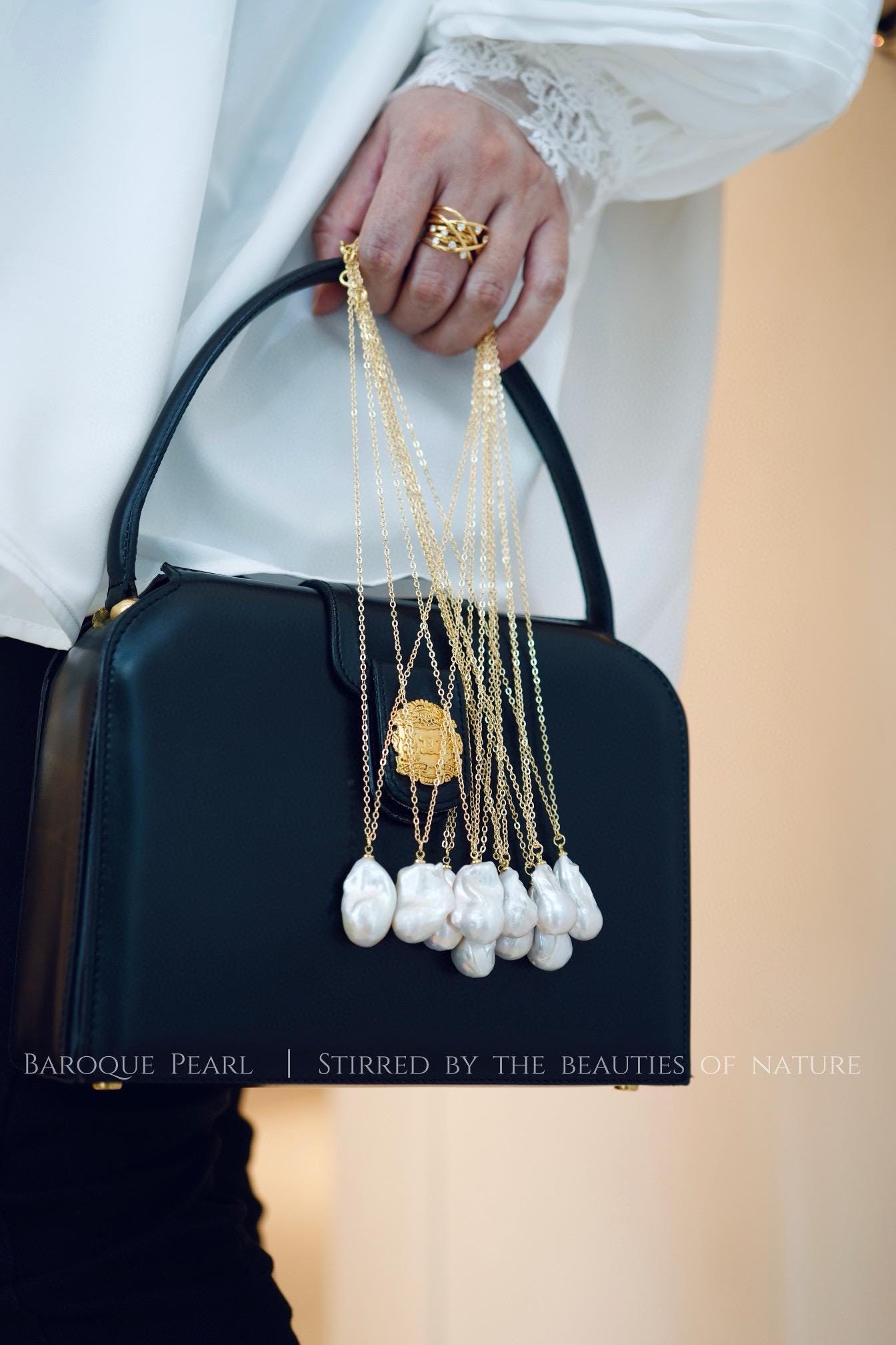 Large Baroque Pearl Necklace | 50cm Sweater Chain