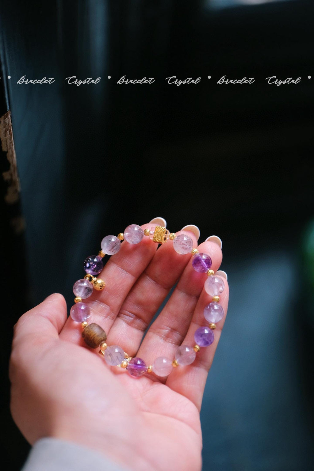 Super Seven Crystal Bracelet | 8.5-9mm Sterling Silver Wood