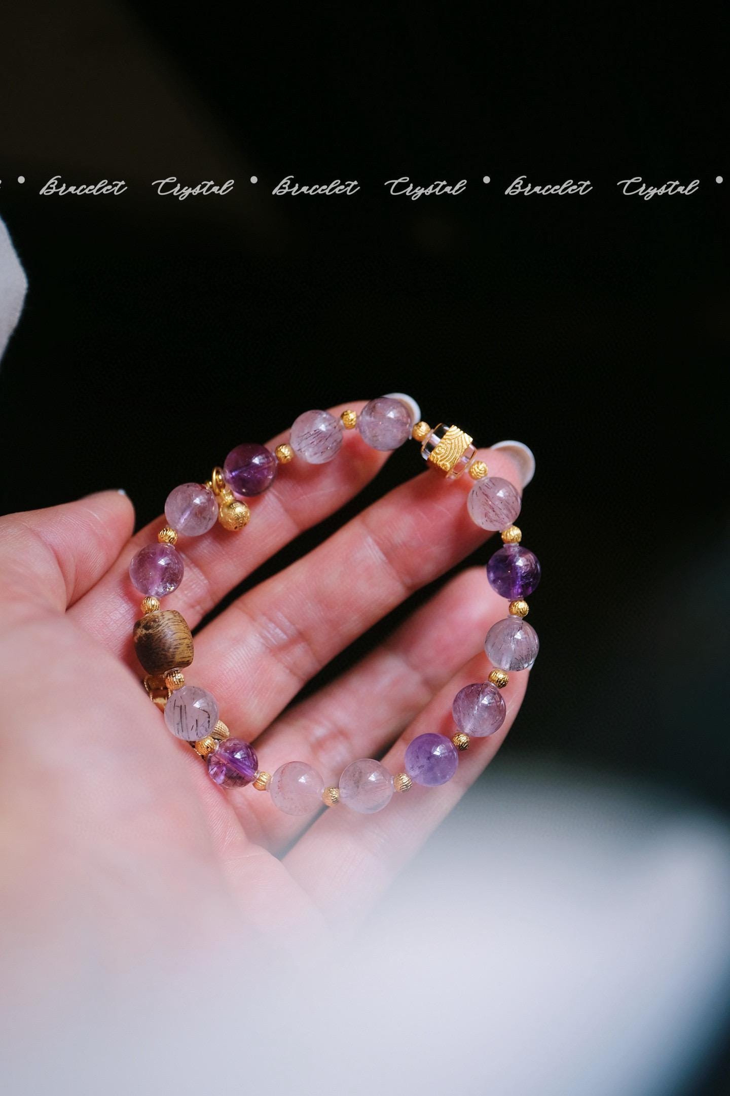 Super Seven Crystal Bracelet | 8.5-9mm Sterling Silver Wood