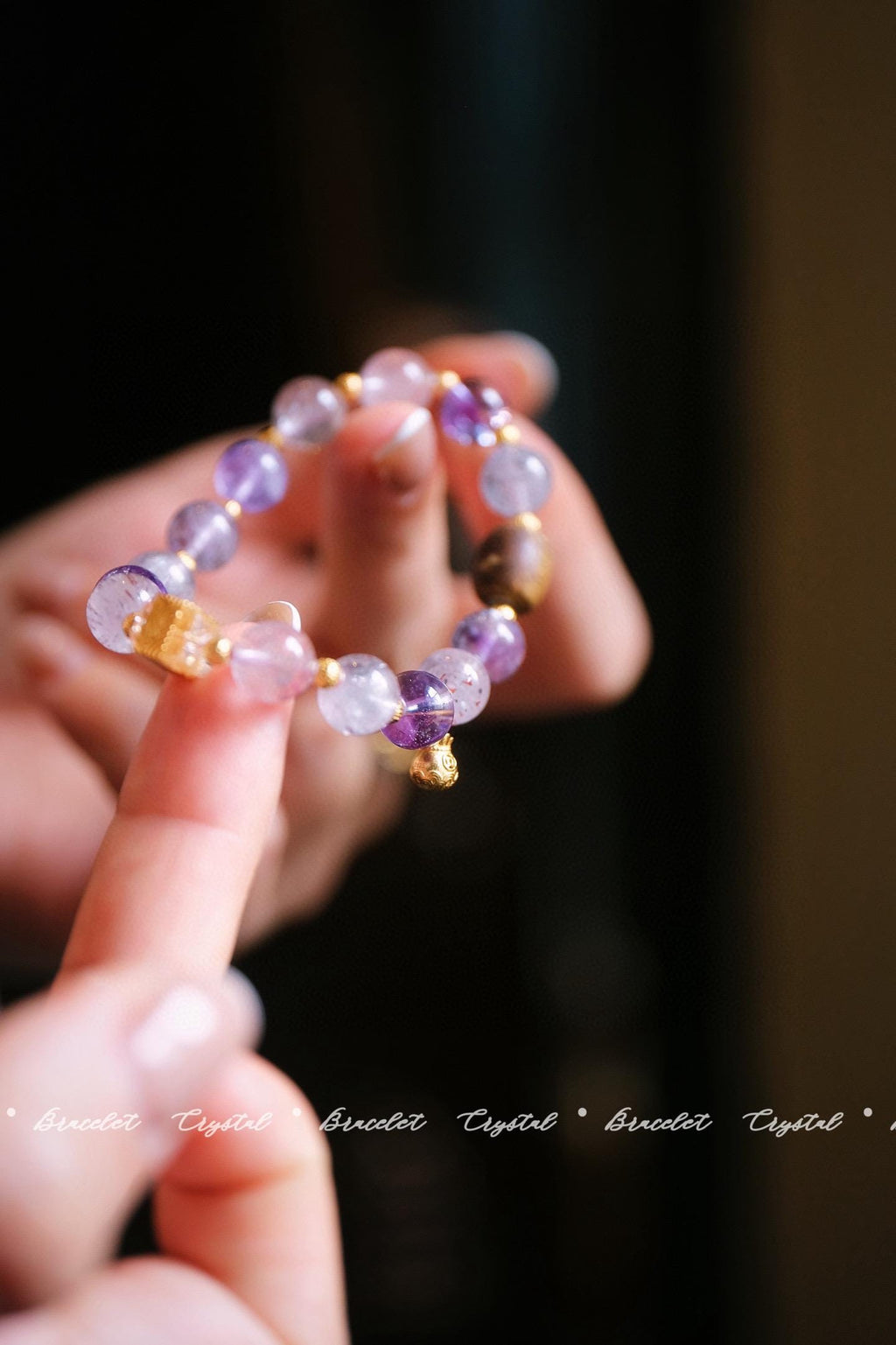 Super Seven Crystal Bracelet | 8.5-9mm Sterling Silver Wood