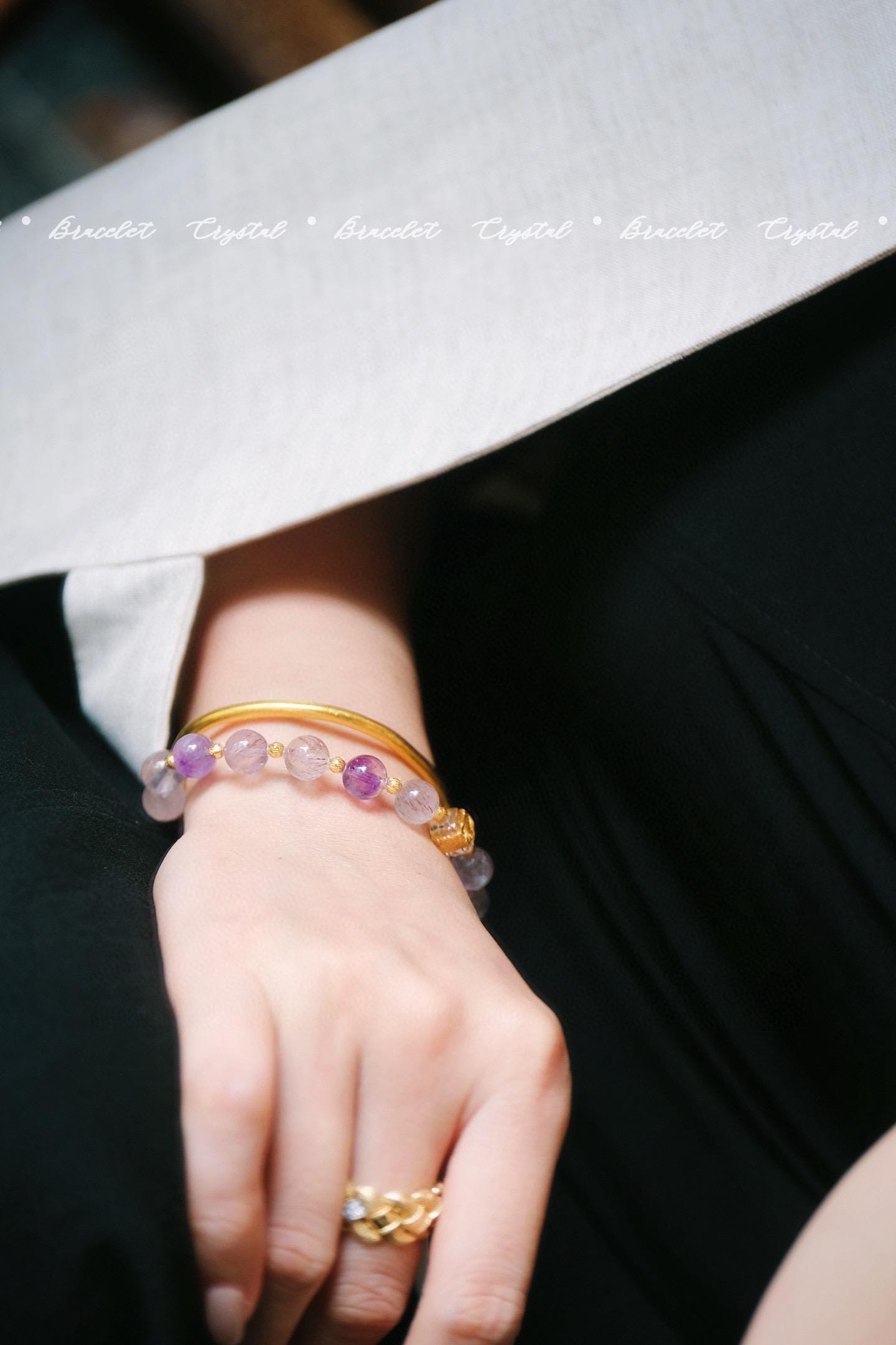 Super Seven Crystal Bracelet | 8.5-9mm Sterling Silver Wood