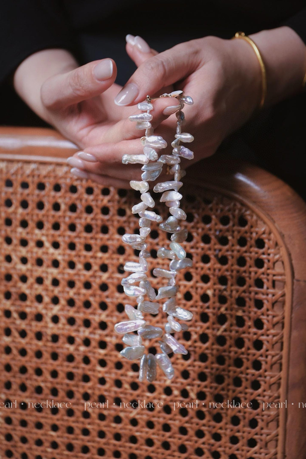 Individuality & Freedom Baroque Pearl Necklace | 42cm Pink Iridescent Mother of Pearl Butterfly