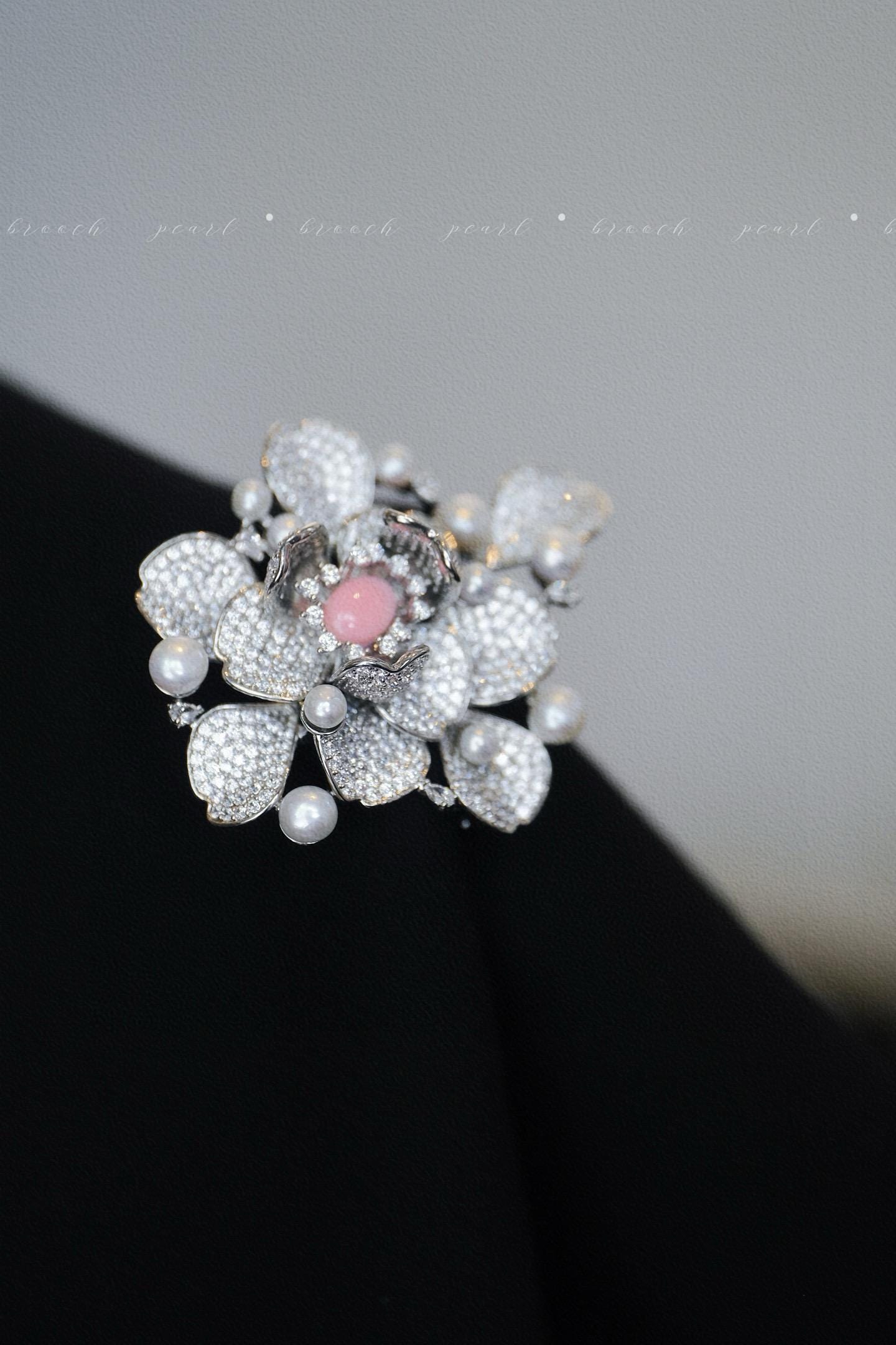 Blooming Floral Brooch | Natural Pearl Zircon Pin