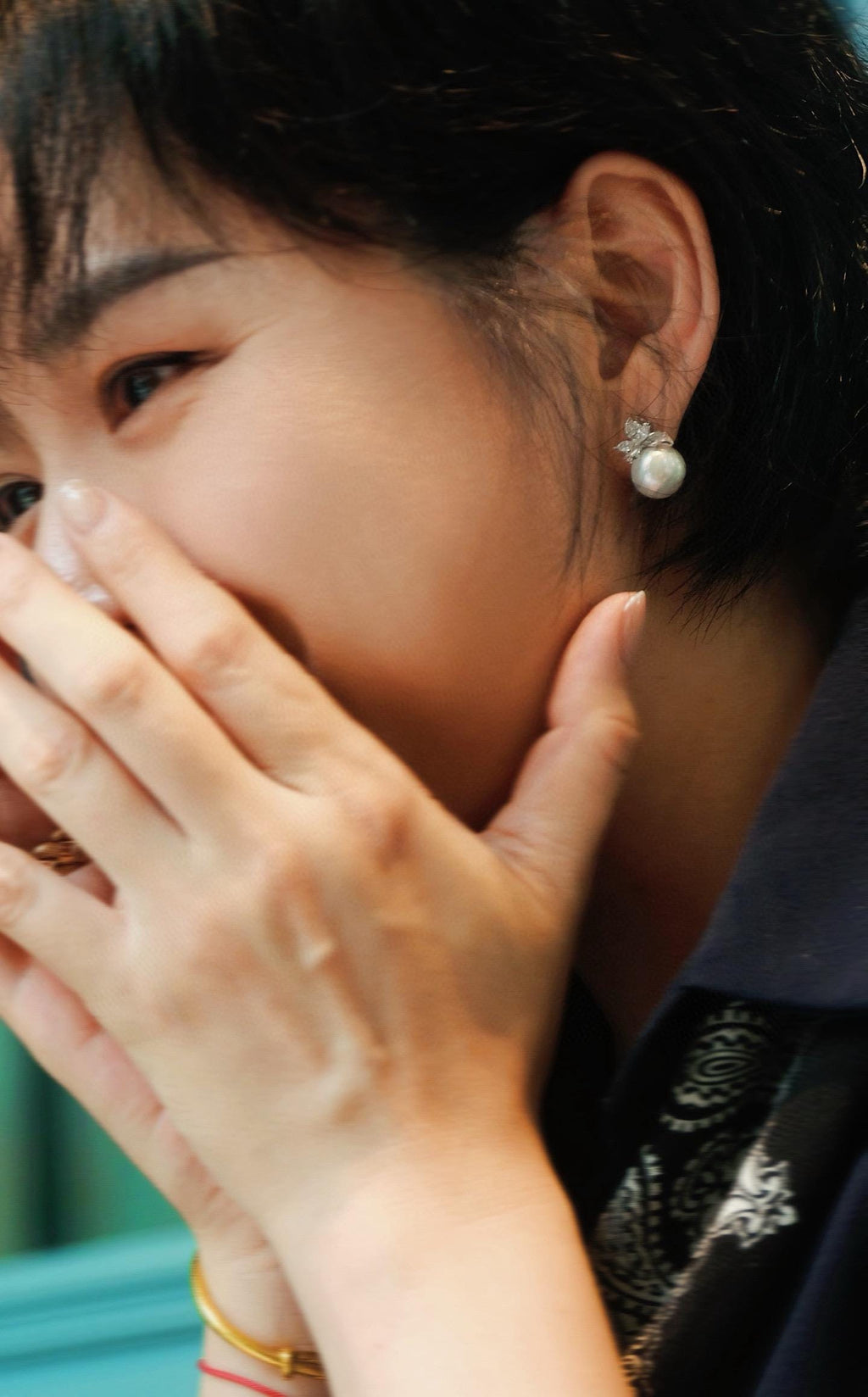 Edison Pearl Stud Earrings | 10-11mm Natural Pearl Zircon