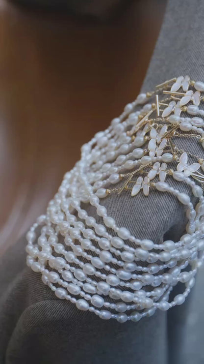 Ethereal Butterfly Pearl Necklace | 3-4/6-7mm Mother of Pearl OT Clasp 44cm